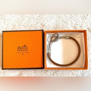 Hermes Jumbo Hook Leather Bracelet